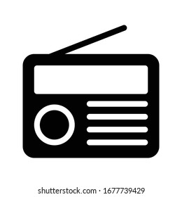 radio vector glyph flat icon 