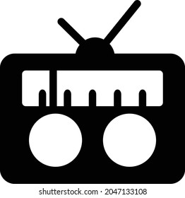 Icono plano de glifo vector de radio