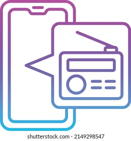 Icono de vector de radio. Se puede usar para imprimir, móviles y aplicaciones web.