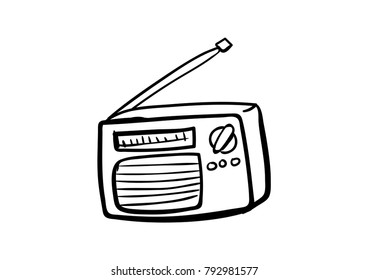 radio vector icon doodle