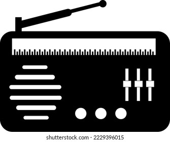 Radio vector icon. filled flat sign for mobile concept and web design. Radio music glyph icon. Symbol, logo illustration..eps