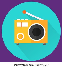 Radio vector icon, FLAT DESIGN VECTOR ILLUSTRATION