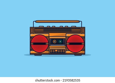 Radio vector icon illustration, Boombox sign, cartoon style design concept.