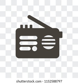 Radio vector icon isolated on transparent background, Radio logo concept