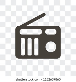 Radio vector icon isolated on transparent background, Radio logo concept