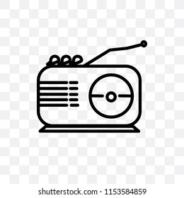 Radio vector icon isolated on transparent background, Radio logo concept