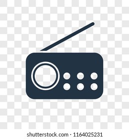 Radio vector icon isolated on transparent background, Radio logo concept
