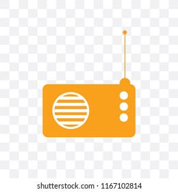 Radio vector icon isolated on transparent background, Radio logo concept