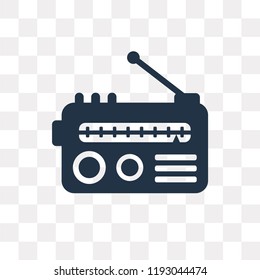 Radio vector icon isolated on transparent background, Radio transparency concept can be used web and mobile