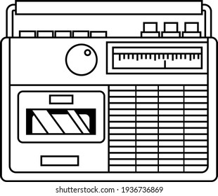 Radio vector icon line art