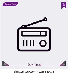 Radio vector icon. Modern, simple, isolated, flat best quality icon for web site designs or mobile apps. Vector illustration.