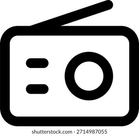 Icono de Vector de radio en estilo moderno, dispositivo de transmisión de audio e ilustración de tecnología de comunicación. Icono de línea