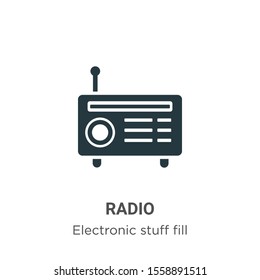 Radio vector icon on white background. Flat vector radio icon symbol sign from modern electronic stuff fill collection for mobile concept and web apps design.