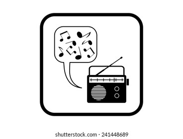 Radio vector icon on white background