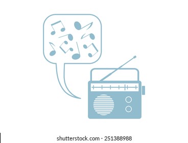 Radio vector icon on white background