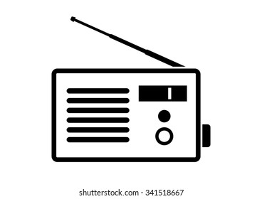 Radio vector icon on white background