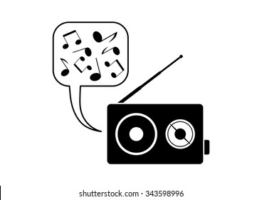 Radio vector icon on white background