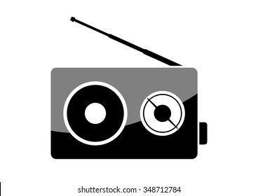 Radio vector icon on white background