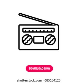 Radio vector icon, The outlined symbol of retro radio. Simple, modern flat vector illustration for mobile app, website or desktop app    