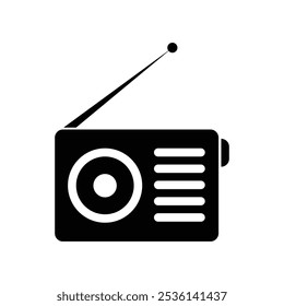 Radio vector icon retro radio icon. line and glyph version, outline and filled vector sign. Electronic Device Old radio with antenna linear and full pictogram isolated on white background.