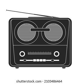 Radio vector icon.Black vector icon isolated on white background radio.