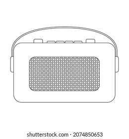 Radio vector icon.Outline vector icon isolated on white background radio.