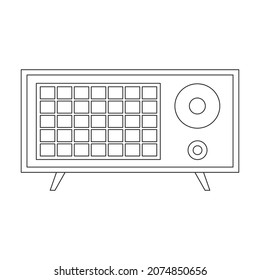 Radio vector icon.Outline vector icon isolated on white background radio.