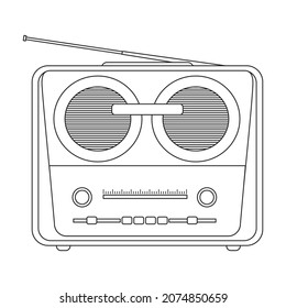 Radio vector icon.Outline vector icon isolated on white background radio.