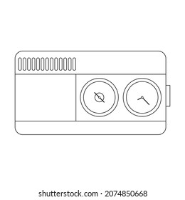 Radio vector icon.Outline vector icon isolated on white background radio.