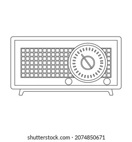 Radio vector icon.Outline vector icon isolated on white background radio.