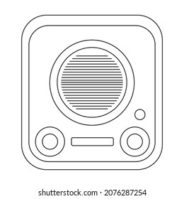 Radio vector icon.Outline vector icon isolated on white background radio.
