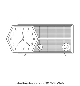 Icono de vector de radio.Icono de vector de contorno aislado en radio de fondo blanco.