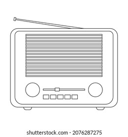 Icono de vector de radio.Icono de vector de contorno aislado en radio de fondo blanco.