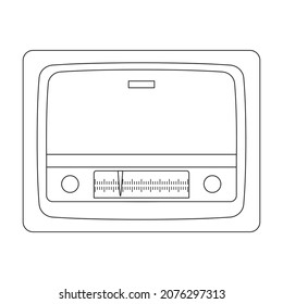 Radio vector icon.Outline vector icon isolated on white background radio.