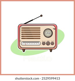 Radio Vector Illustration Clipart, Radio Sticker Design, Radio Sign and Symbol, Electronic Devices Vector Collection