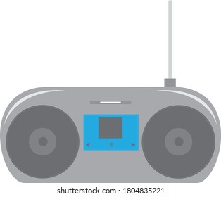Radio vector illustration with display screen