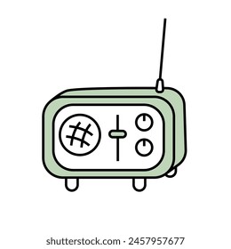 Radio. Vector illustration in doodle style.