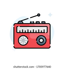 Radio vector illustration. Filled outline style icon. Technology & Smart Working symbol. 