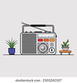 Radio Vector Illustration Old Model