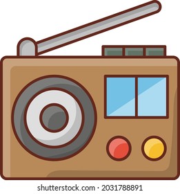 radio Vector illustration on a transparent background. Premium quality symbols. Vector Line Flat color  icon for concept and graphic design.