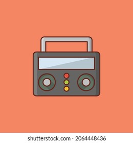radio Vector illustration on a transparent background. Premium quality symbols. Vector Line Flat color  icon for concept and graphic design.