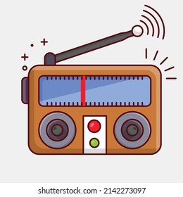 radio Vector illustration on a transparent background.Premium quality symbols. vector line flat  icon for concept and graphic design.