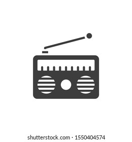 Radio vector illustrator. Advertising and Media icon glyph style.