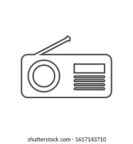 Radio Vector line Icon flat design with white background
