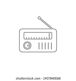 Radio vector line icon in flat style