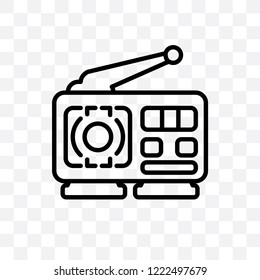 Radio vector linear icon isolated on transparent background, Radio transparency concept can be used for web and mobile