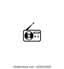 Radio vector logo. Podcast radio graphic trendy company logo design.