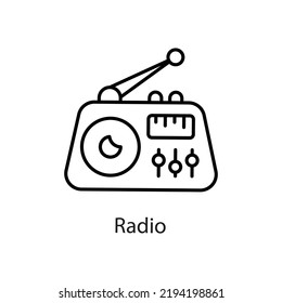 Radio vector Outline Icon Design illustration on White background. EPS 10 File 