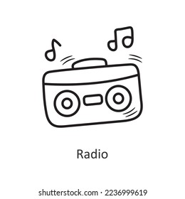 Radio vector outline Icon Design illustration. New Year Symbol on White background EPS 10 File