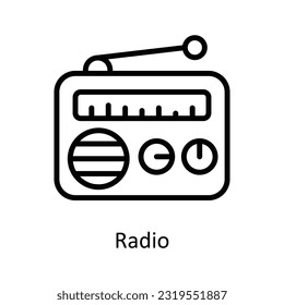 Radio  Vector  outline Icon Design illustration. Network and communication Symbol on White background EPS 10 File
